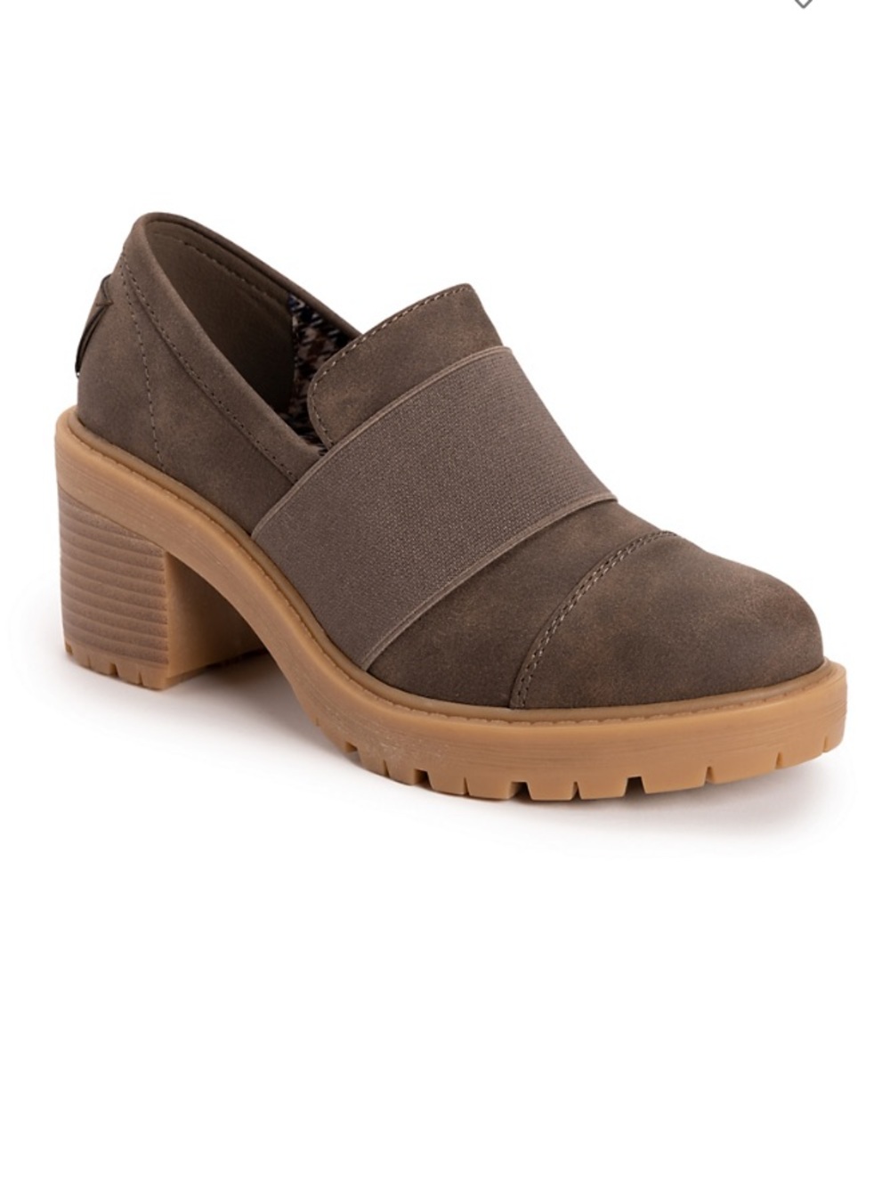 Muk Luks Lucy Lettie Loafer Block Heel Slip-On lug sole